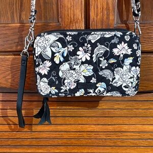 Vera Bradley Black and White Floral Crossbody Bag